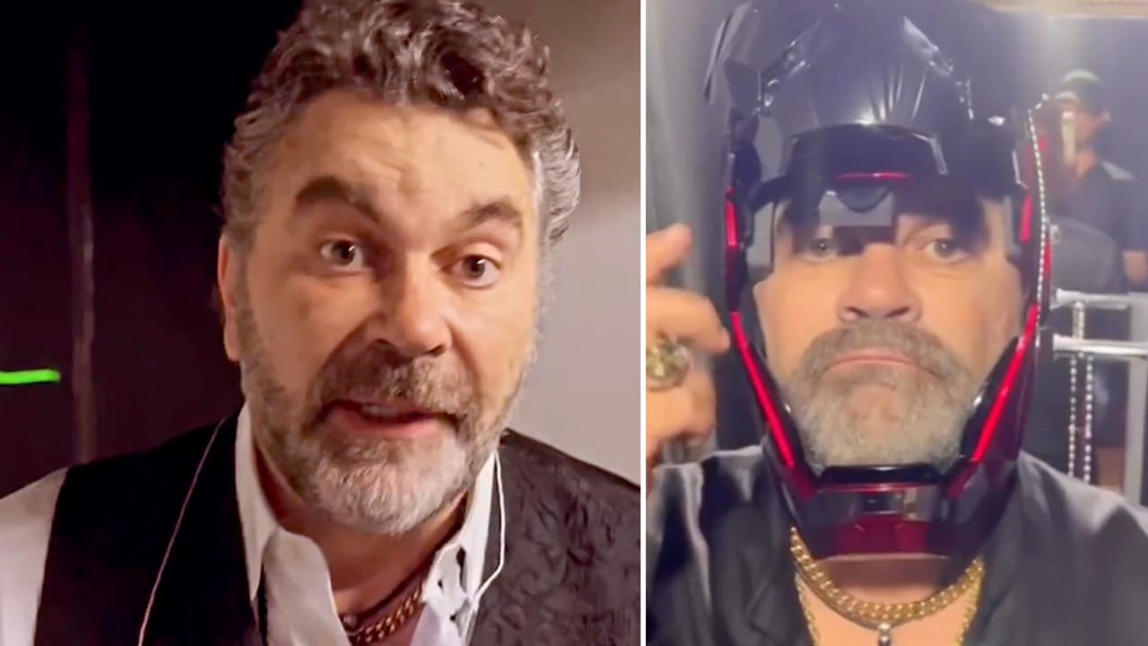 Mijares sorprende en concierto disfrazado de Iron Man y luego no se puede quitar el casco por “cabezón”