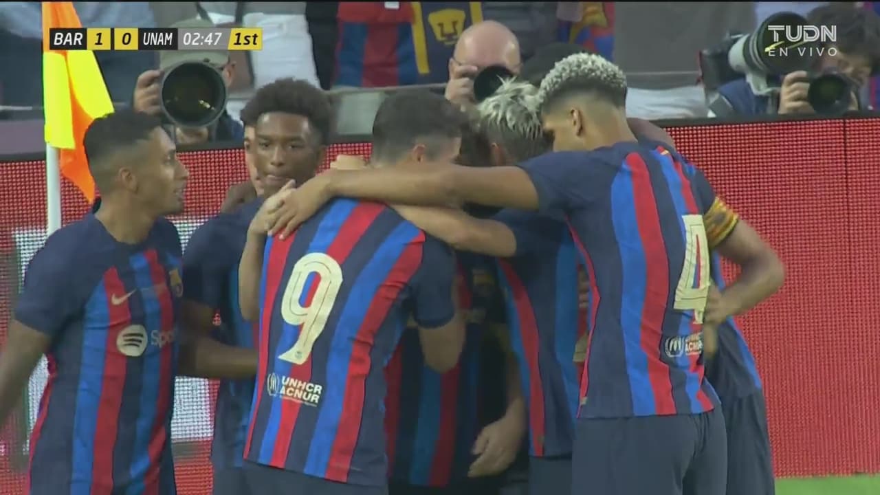 ¡Se estrena! Lewandowski anota el 1-0 para el Barça con gran jugada