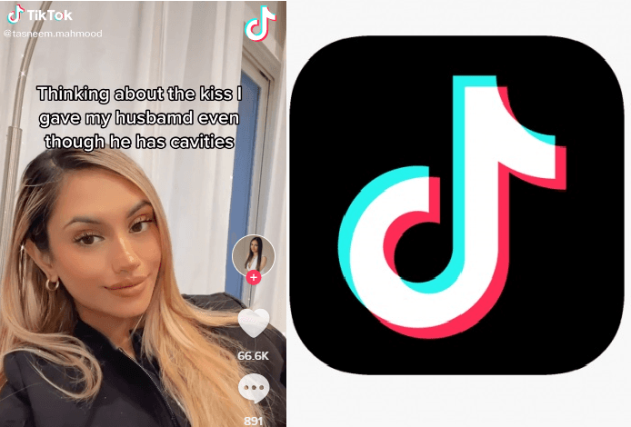 “Pensando en el beso que le di a mi esposo, aunque tiene caries. Y eso es porque las caries son contagiosas”, comentó en un post de TikTok la odontóloga Tasneem Mahmood.