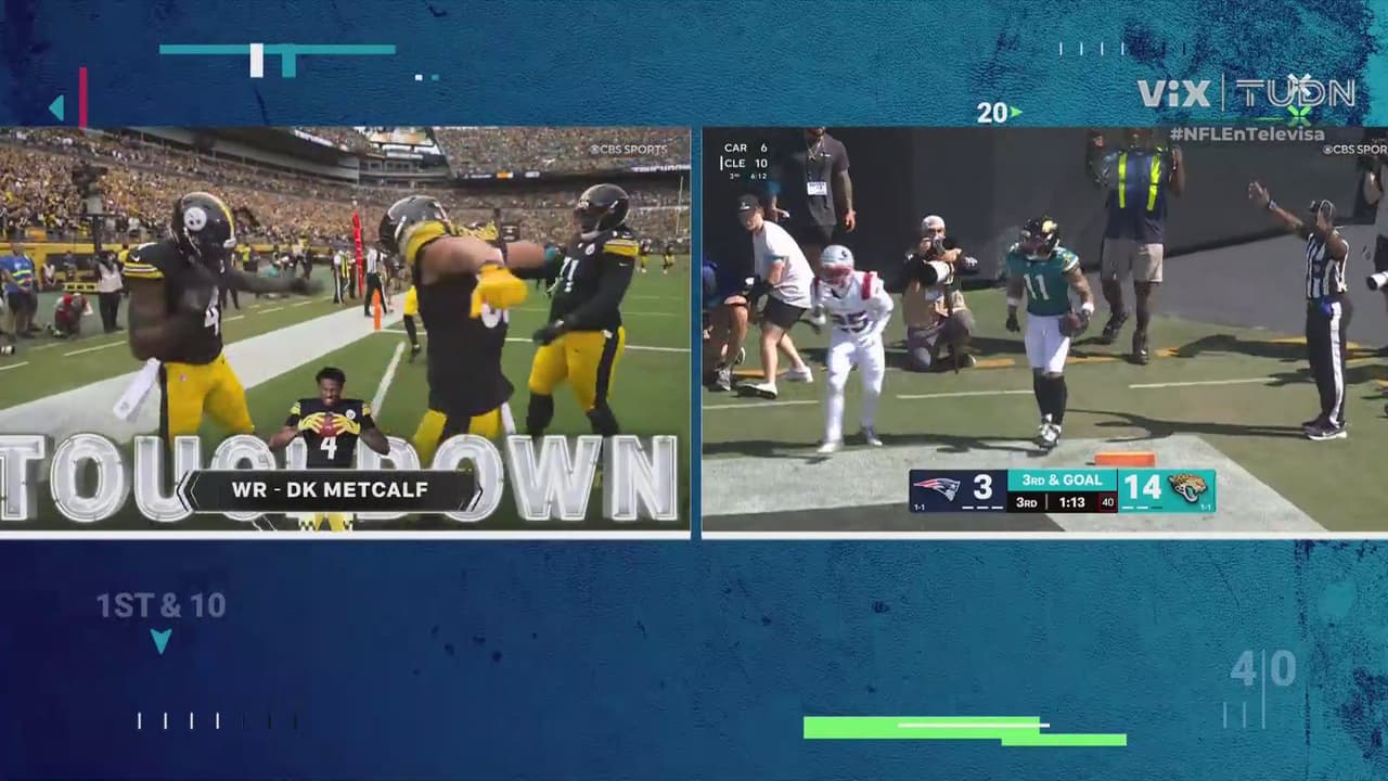 ¡Touchdown de Steelers! DK Metcalf a pase de Aaron Rodgers