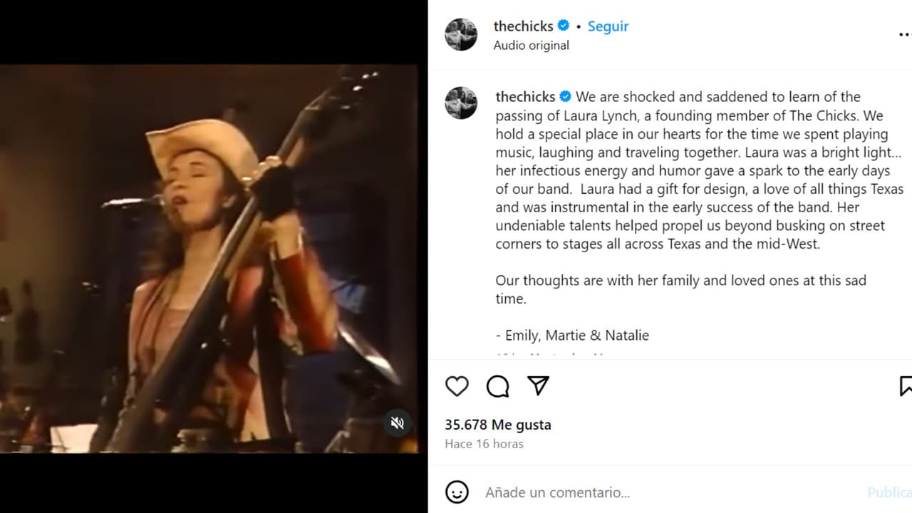 The Chicks (antes Dixie Chicks) confirmaron con este mensaje la muerte de Laura Lynch, una de sus fundadoras.