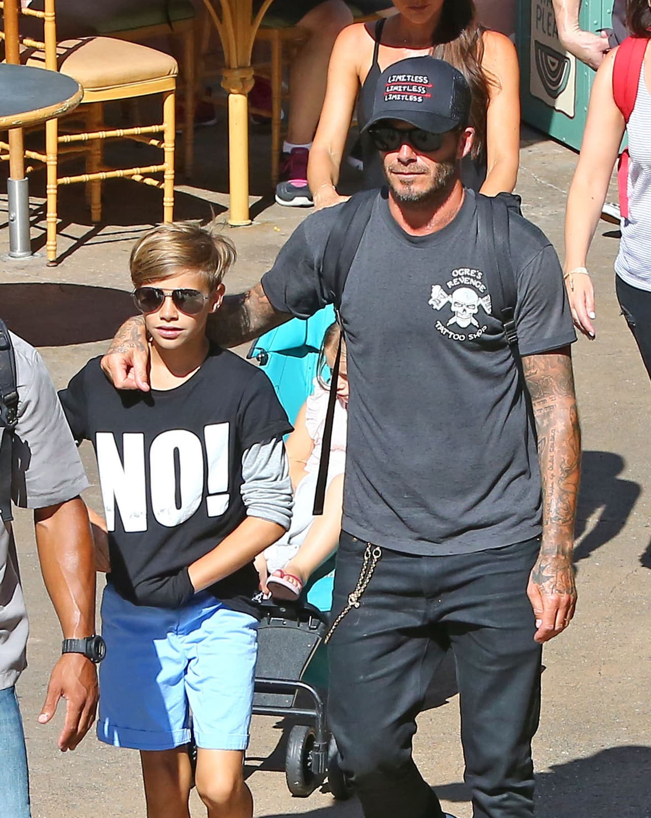 David intentó pasar desapercibido con una gorra.