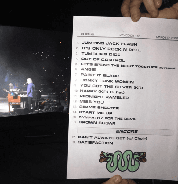 La agrupación compartió el set list de cada uno de sus conciertos y los fanáticos podían decidir qué canciones tocarían en cada show.