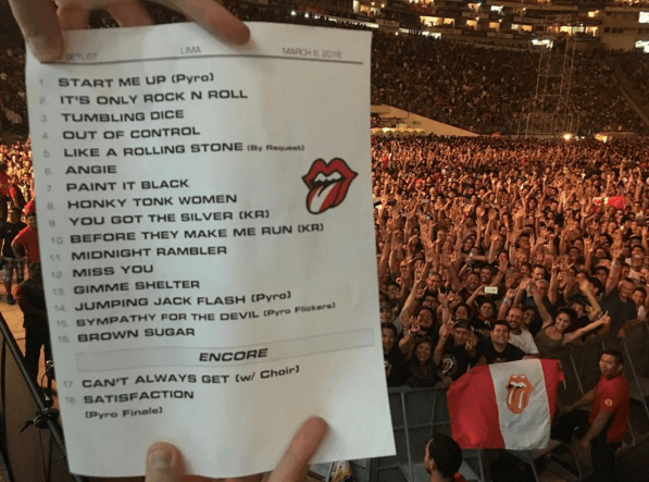 Como en cada parada compartieron la lista completa de las canciones que interpretarían.