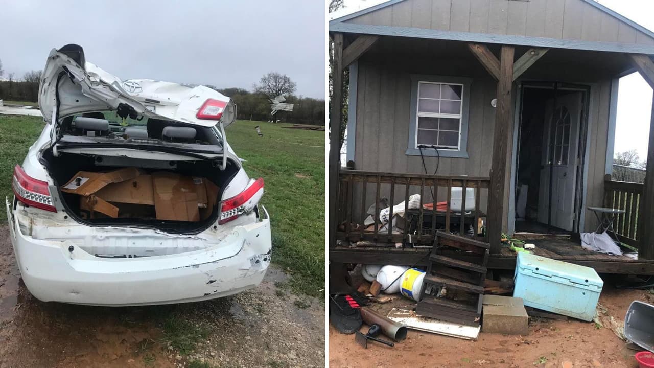 Posible tornado deja daños en casas rodantes y carreteras en el condado Parker, Texas