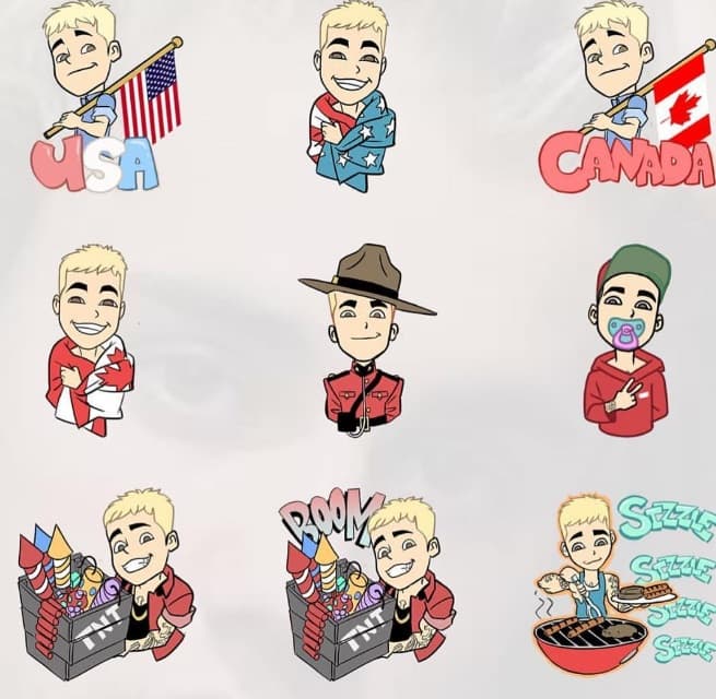 "Holiday Weeknd..." Con estos emojis, Justin alzó las banderas de Estados Unidos y Canadá.