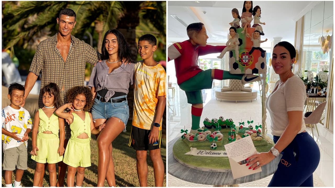 Georgina Rodríguez y sus hijos ya están en Qatar: los recibieron con un enorme pastel de Cristiano