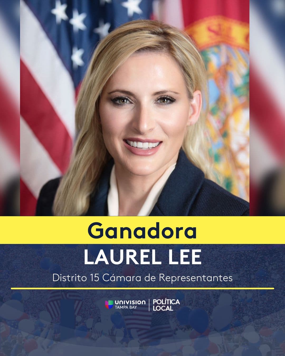 Laurel Lee, republicana, ganador del Distrito 15.