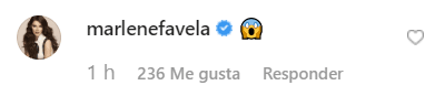 Famosos reaccionaron a la publicación de Sebastián Rulli, como la actriz Marlene Favela, quien expresó su sorpresa a través de un emoji.