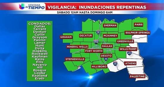 Se esperan más lluvias para este fin de semana en Dallas-Fort Worth