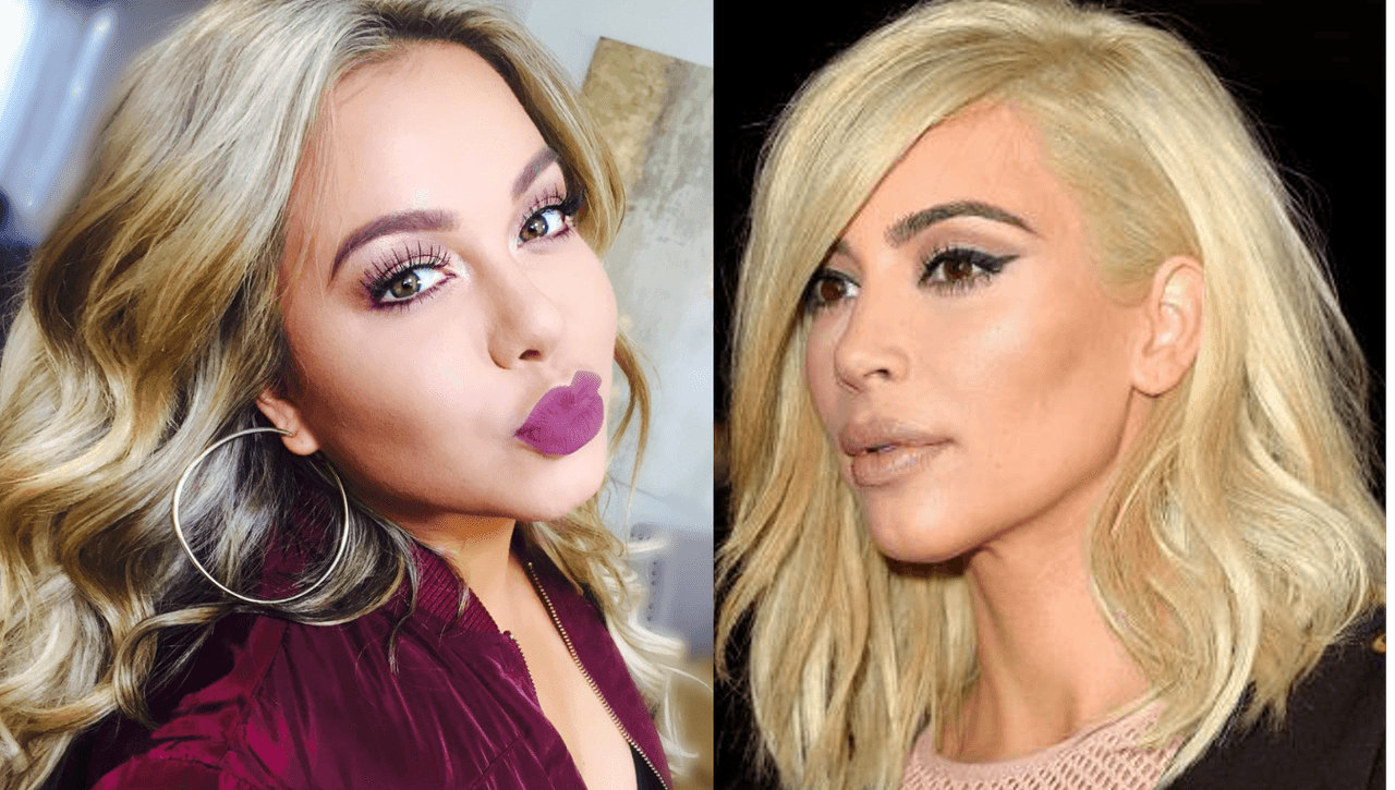 Ninguna de las dos es rubia, pero ambas
<b> suelen teñirse el pelo</b> de dorado. Kim suele jugar más con sus cambios de estilismo que Chiquis. En cuestiones de maquillaje -
<b>ambas promocionan marcas</b>- Chiquis es más amante de los colores vivos que Kim, algo que también se nota en su vestuario.