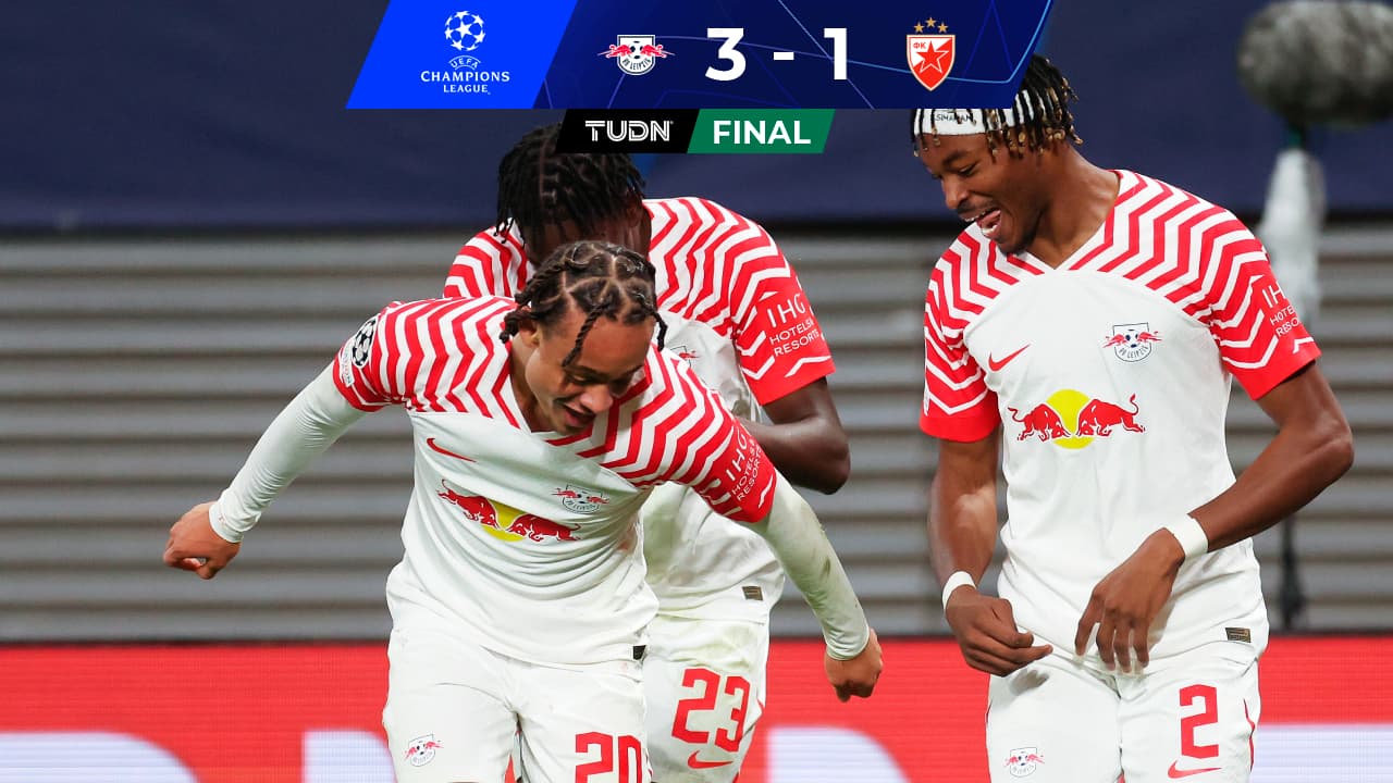 Resumen | Leipzig golea al Estrella Roja y se afianza de sublíder