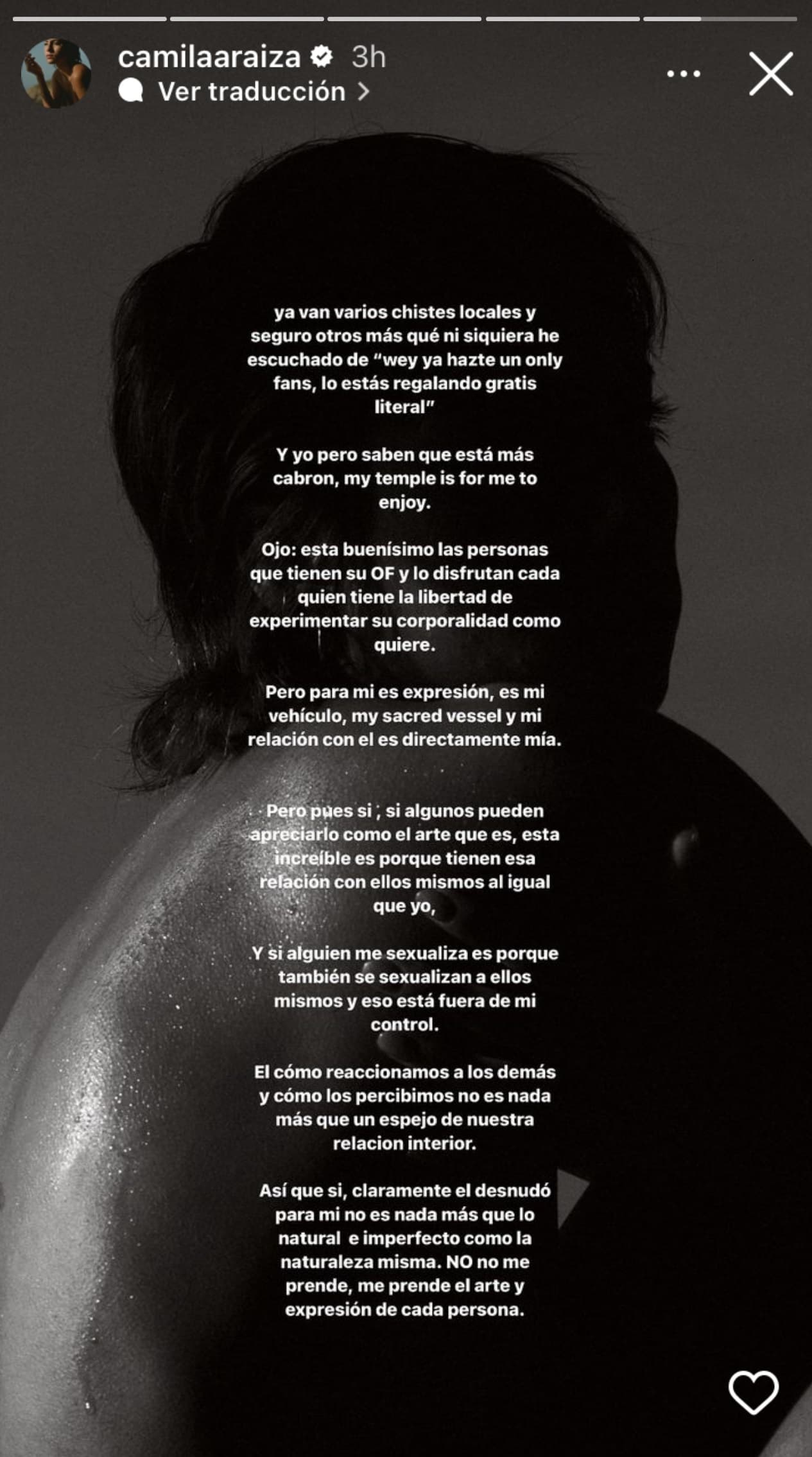 Camila Araiza se pronunció tras sugerencias de que abra su OnlyFans.