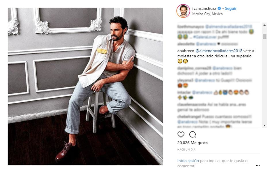Iván publicó esta imagen, la cual forma parte de una sesión fotográfica de la revista Vogue, fue ahí donde la actriz le puso un alto a la usuaria.