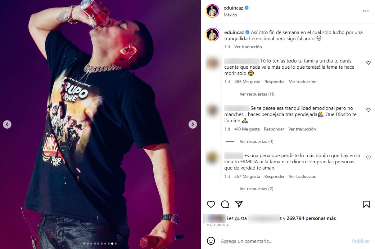 Eduin Caz busca tener tranquilidad emocional.