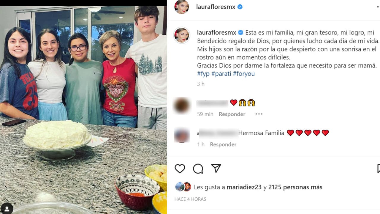 Laura Flores se dejó ver así con todos sus hijos luego de que el menor de los varones fue hospitalizado.