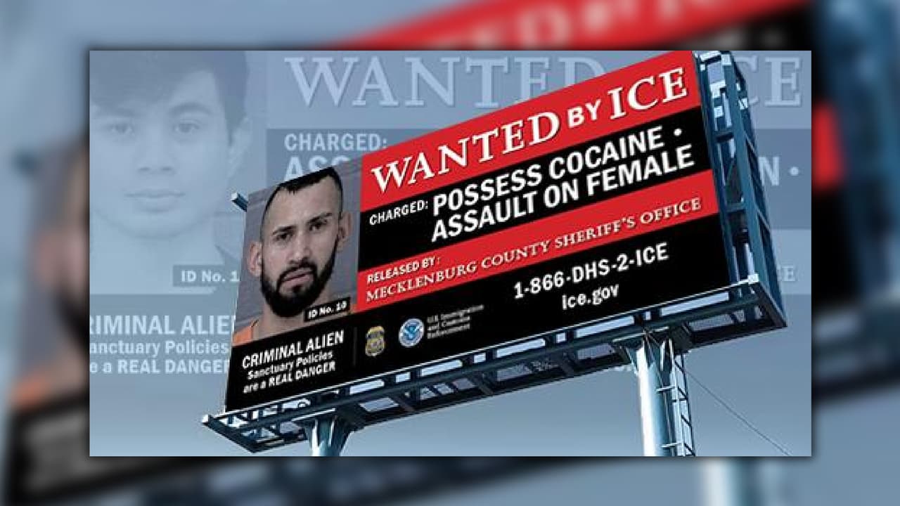 ICE instala vallas con rostros de indocumentados buscados por diversos delitos en Carolina del Norte