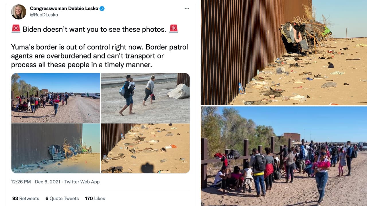 “Biden no quiere que veas estas fotos”, dice congresista ante cruces masivos de indocumentados por Arizona