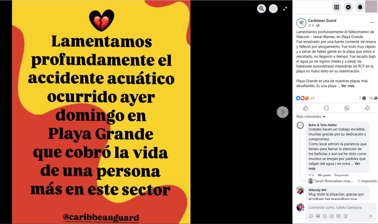 El día que Malcom-Jamal Warner murió ahogado no había guardavidas en la playa.