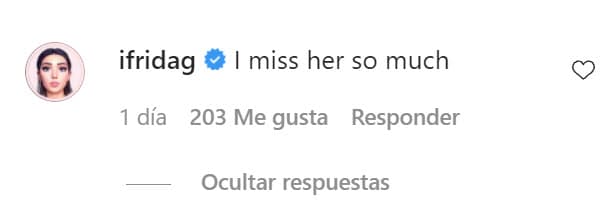 En uno más, reconoció que "extraña mucho" a su querida media hermana. 
<br>