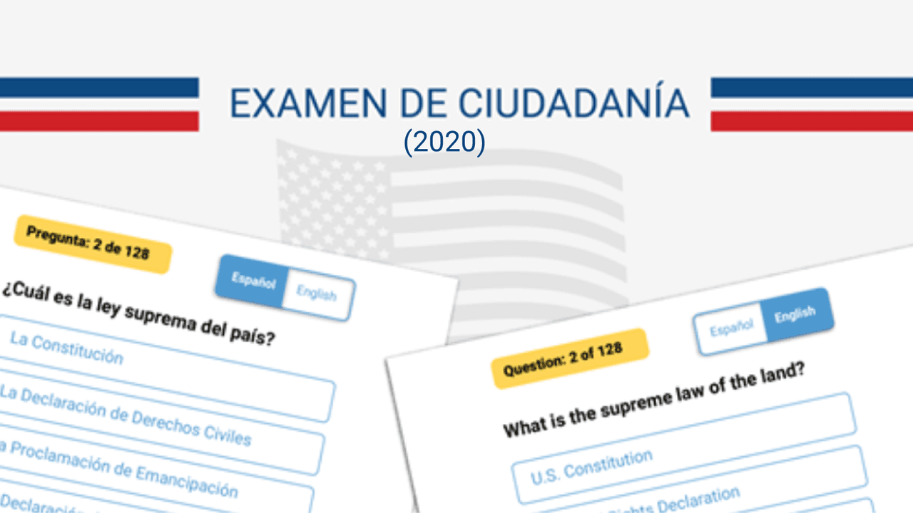 Examen de ciudadanía: practica preguntas y respuestas en español e inglés
