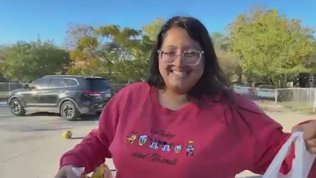 Joven recolecta alimentos para personas que lo necesitan en su vecindario en San Antonio