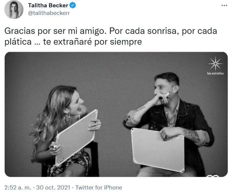La actriz y presentadora 
<b>Talitha Becker</b> le agradeció "por cada sonrisa" que le regaló.