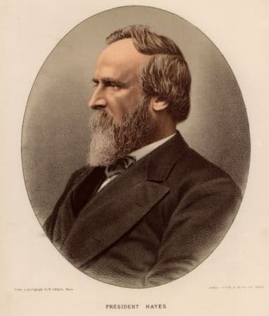#19- Rutherford B. Hayes. Mandato desde 4 de marzo de 1877, hasta 4 de marzo de 1881.