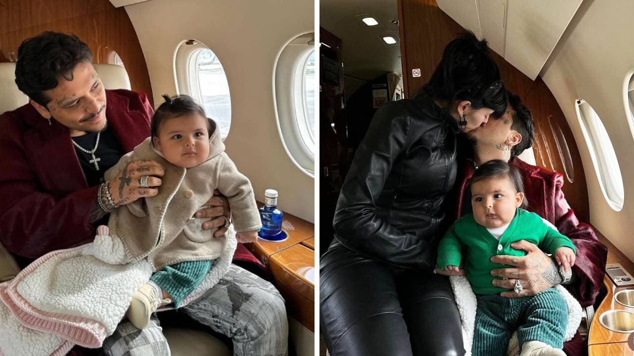 Nodal, Cazzu y su hija Inti en febrero de 2024.