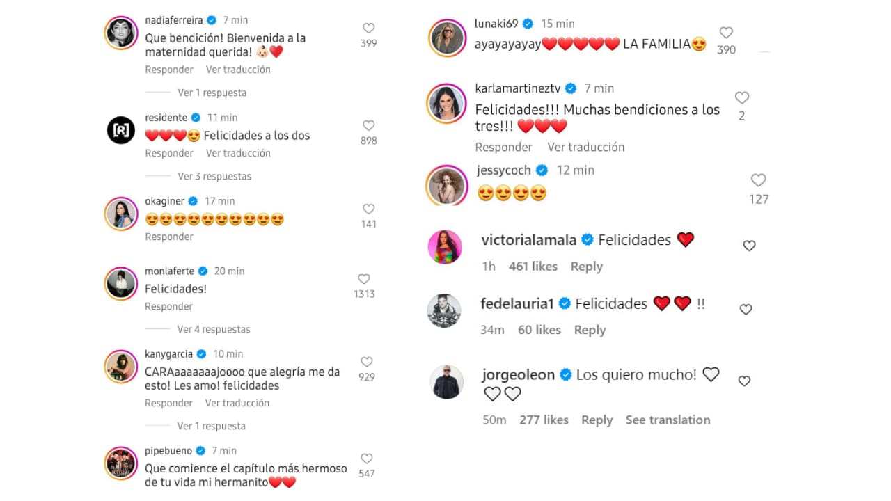 Famosos reaccionan al nacimiento de la hija de Nodal y Cazzu