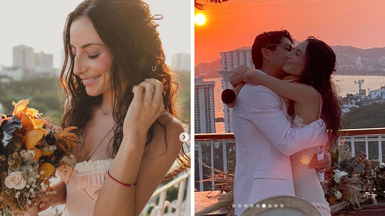 Marimar Vega se casó con un vestido rosa y estrellas en el cabello: así fue su romántica boda