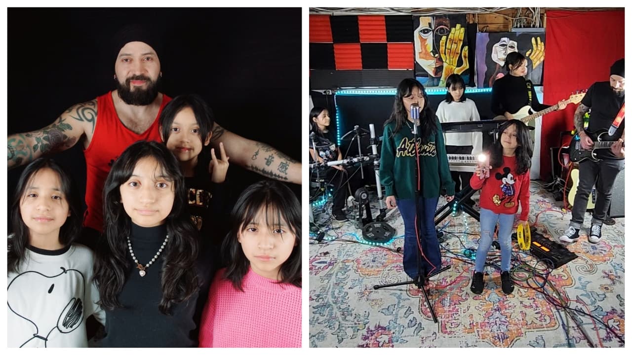 “Quería evitar que sufrieran”: Hispano jugaba a la banda en pandemia con sus 4 hijas, hoy son éxito en TikTok