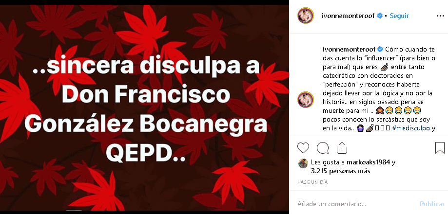 Un día después del combate en el que 
<b><a href="https://www.univision.com/deportes/boxeo/que-rival-sigue-para-el-canelo-tras-vencer-a-jacobs-lomachenko-golovkin-andrade-zurdo-ramirez-video">'Canelo' Álvarez salió victorioso</a></b>, la actriz y cantante publicó este mensaje, pidiendo disculpas por su error a Francisco González Bocanegra, autor de la letra del Himno Nacional Mexicano.