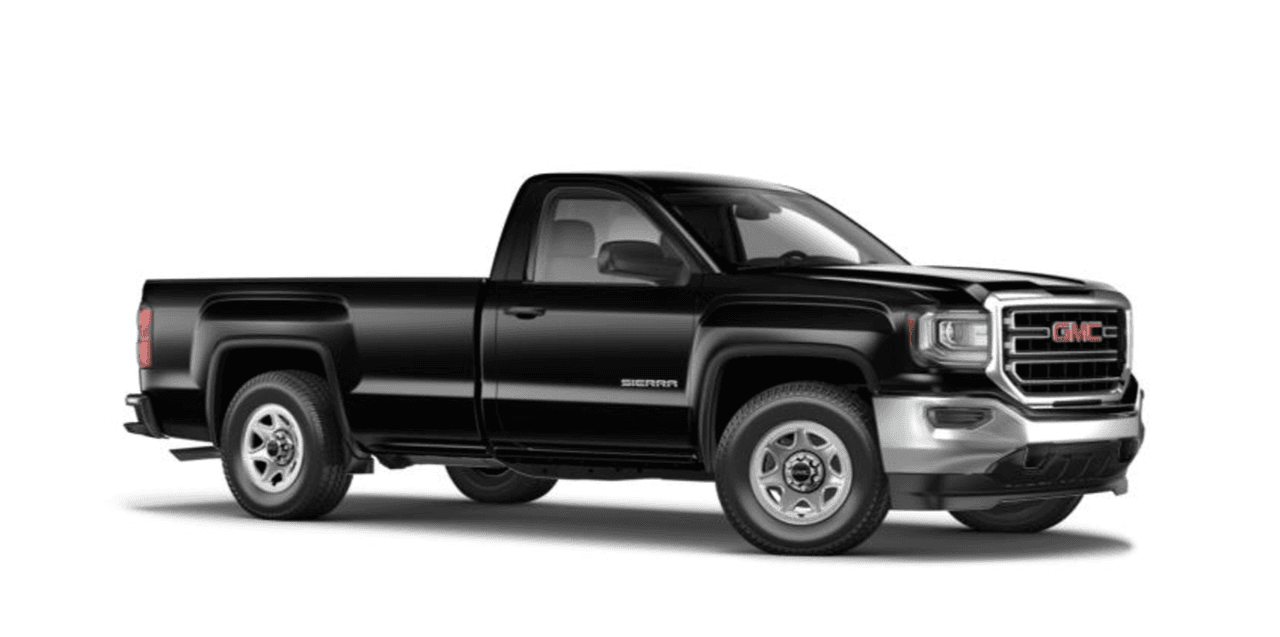 <b>GMC Sierra Cabina regular 4X2 Caja larga 2017</b>
<br>Precio de venta sugerido por el fabricante: 
<b>29,890 dólares</b>
<br>(no incluye gastos de destino y despacho)
<br>
<br>
<b><a href="http://www.univision.com/noticias/gmc/esta-es-la-nueva-gmc-sierra-hd-all-terrain-x-fotos" target="_blank">Sierra</a></b> es la versión de GMC de la Chevrolet Silverado también nos obliga a optar por la más básica de sus versiones para poder mantenernos dentro del límite de 30,000 dólares. El precio inicial de la versión básica nos dejó aún espacio para optar el motor V8 EcoTec de 5.3 litros y 365 caballos de fuerza con transmisión automática de 6 velocidades que también elegimos para la Silverado, y al igual que en el caso de su gemela de Chevrolet los parachoques cromados y los faros proyectores de alta intensidad y las luces de manejo diurno son parte del equipamiento estándar de esta camioneta para 2017, algo que sus competidoras no tardaran en replicar.