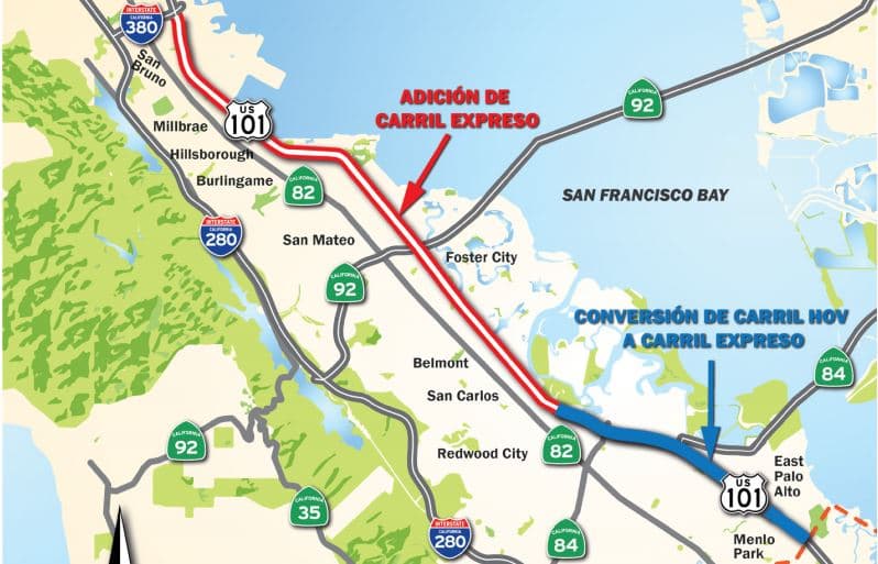 Arranca proyecto para expandir los carriles exprés sobre la autopista 101 en la Península 