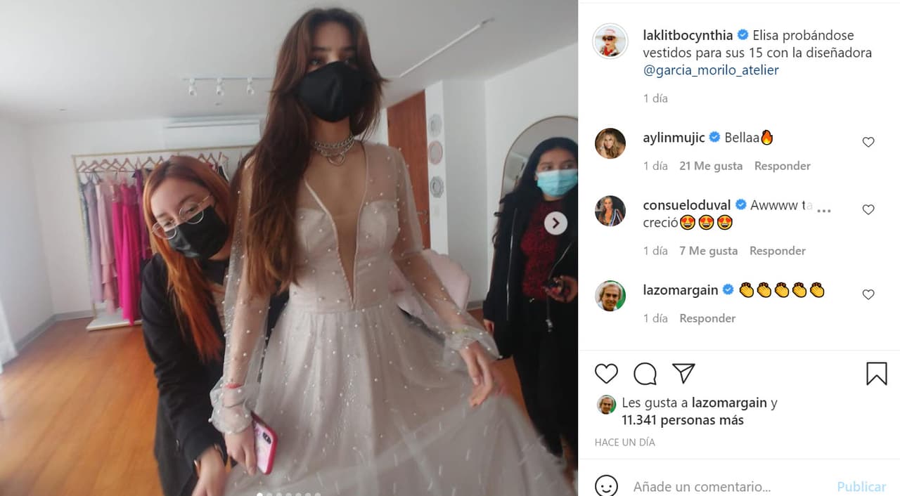 Así lo presumió la estrella de 
<b>El Dragón</b>, quien en Instagram colgó esta serie de fotos en las que se ve a su hija probándose algunas prendas para la ansiada celebración. 
<br>