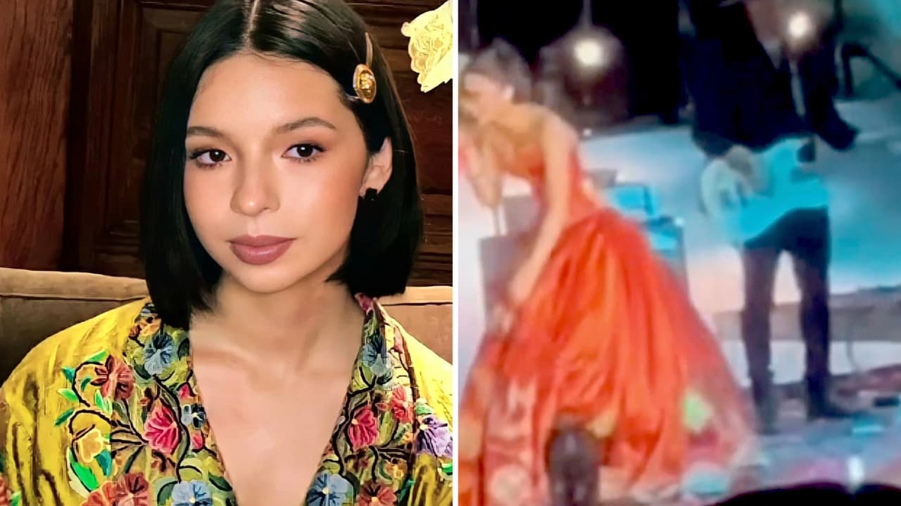 Ángela Aguilar vivió bochornoso momento: su perro se le metió debajo del vestido en pleno concierto