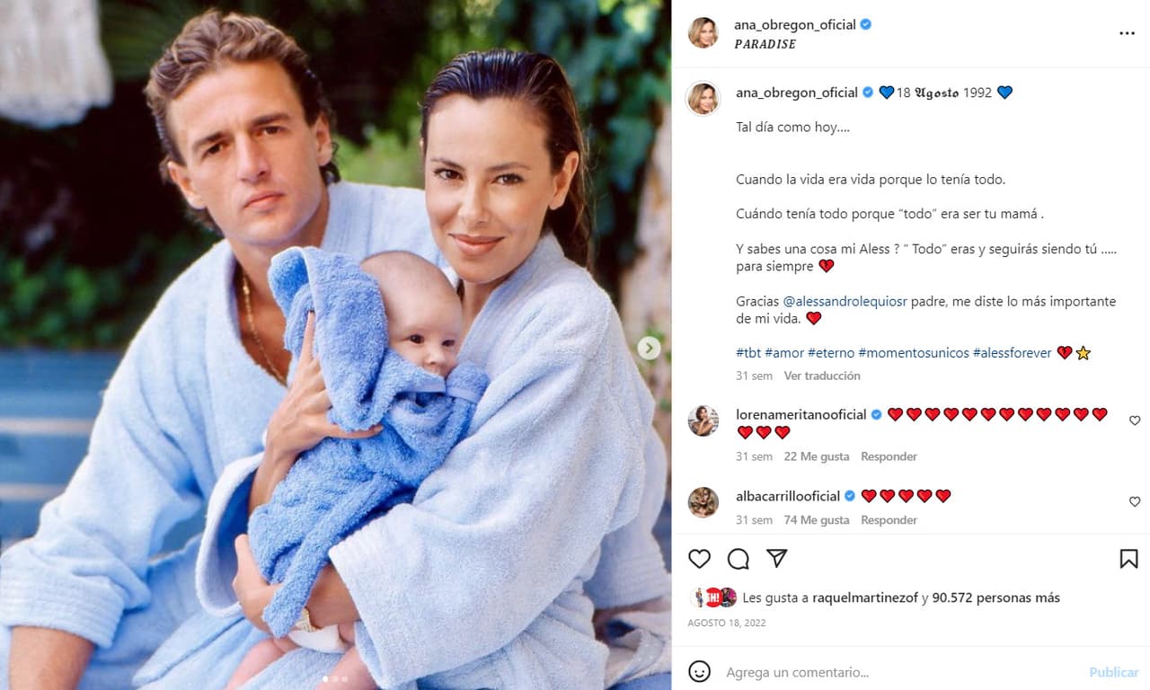Ana Obregón, su exesposo Alessandro Lequio y su hijo Aless.