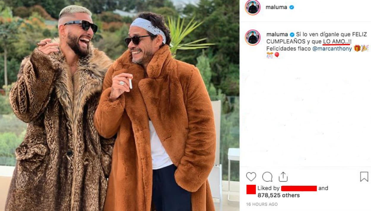 Y es que el hecho de que un famoso exprese su amor por otra persona, a través de las redes sociales, no es algo extraño. Precisamente este lunes, 
<b><a href="https://www.instagram.com/p/B2fOBeKnQ6z/" target="_blank">Maluma publicó que ama a Marc Anthony</a></b>, pero no causó ningún revuelo como pasó con Silvia Navarro.