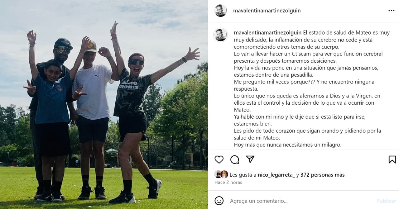 Prima de Andrea Legarreta espera un milagro tras accidente de su hijo