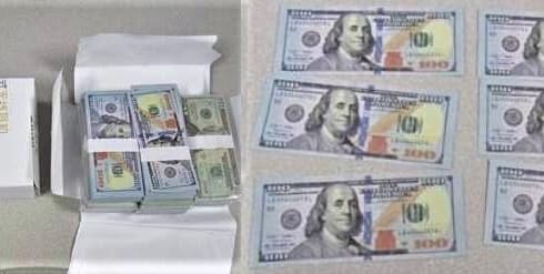 Encuentran más de 110 mil dólares de dinero falso en el aeropuerto de Los Ángeles