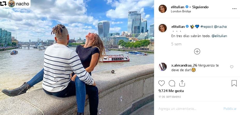 "Desde un principio la relación que tuve con Nacho fue laboral y profesional, es verdad que después de compartir tanto tiempo juntos surge una amistad y nos llevamos muy bien, pero no pasa de ahí, 
<b><a href="https://www.univision.com/shows/despierta-america/nacho-se-contradice-lo-que-duele-y-disgusta-del-video-con-su-esposa-e-hijos-confirmando-su-separacion-video" target="_blank">no hay ninguna relación sentimental</a></b> ni emocional entre Nacho y yo", dijo la modelo al programa 
<b><a href="https://www.instagram.com/tv/B3-8BqWF3ma/?utm_source=ig_embed&utm_campaign=loading" target="_blank">'Al rojo vivo'.</a></b>