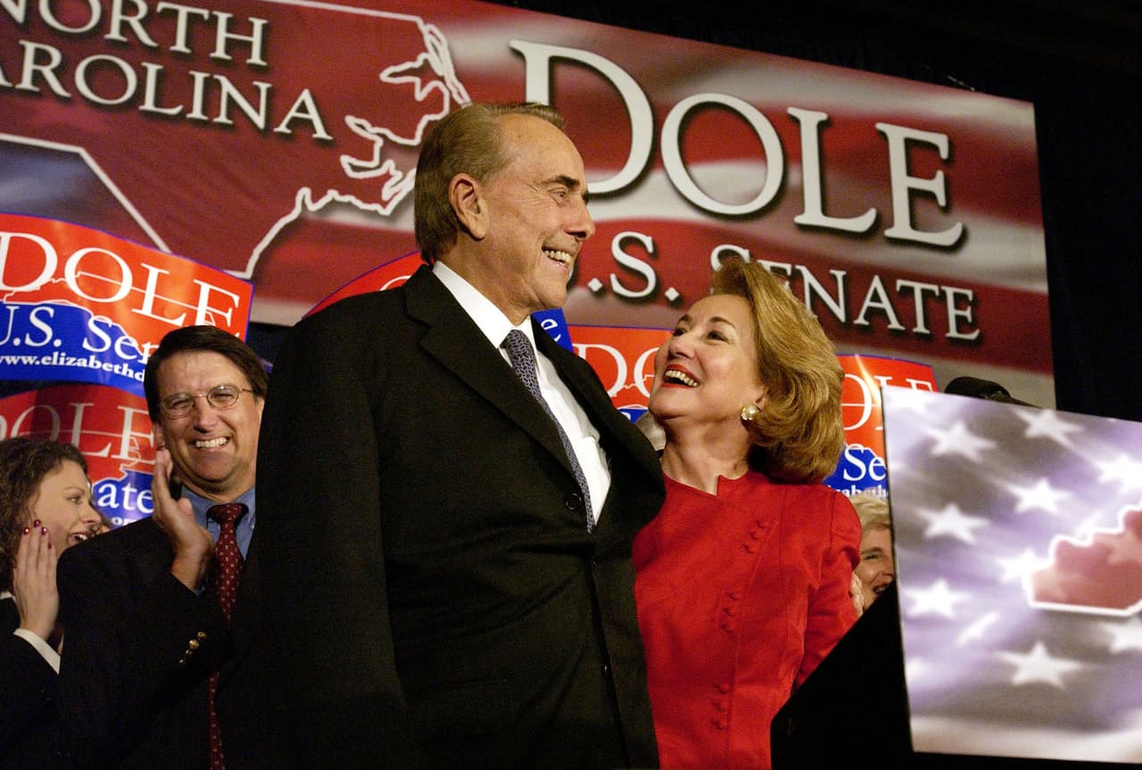 Acto de campaña de la senadora Elizabeth Dole en 2002 en Salisbury, NC.