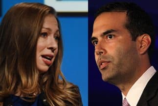 Chelsea Clinton hija de Bill y Hillary Clinton, y George P. Bush hijo del ex gobernador de Florida Jeb Bush.