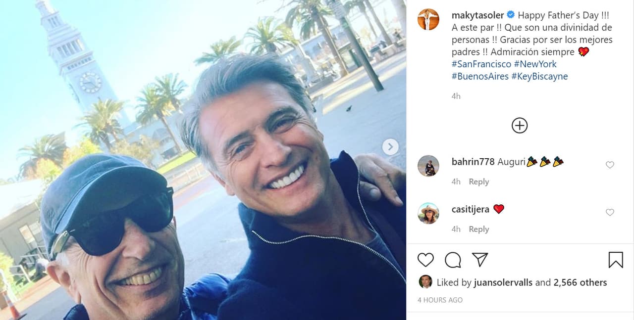 "¡Feliz Día del Padre a este par! ¡Que son una divinidad de personas! ¡Gracias por ser los mejores padres! Admiración siempre", escribió.