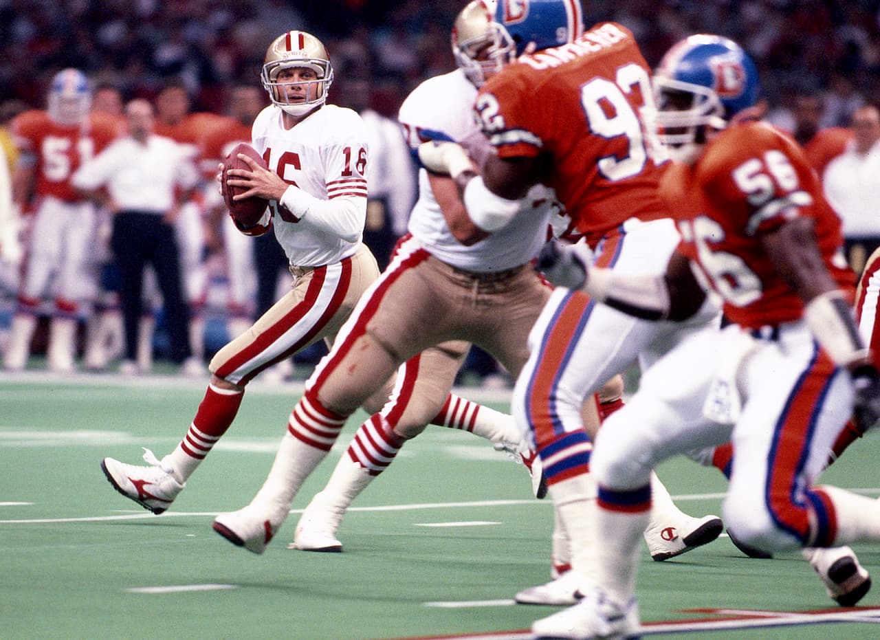 SUPER BOWL XXIV. Denver recibió la peor paliza en la historia de los Super Bowls, 55 - 10 por parte de los San Francisco 49ers y Joe Montana.
