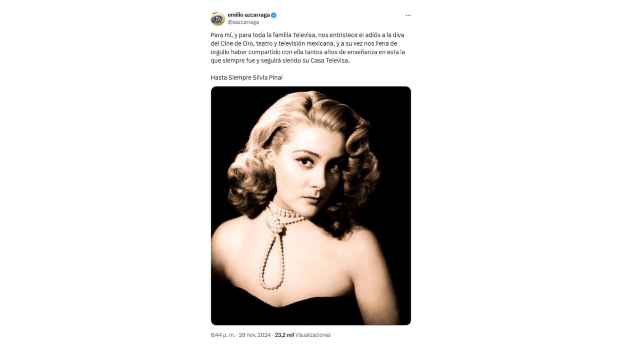 Emilio Azcárraga se pronunció ante la muerte de la intérprete.