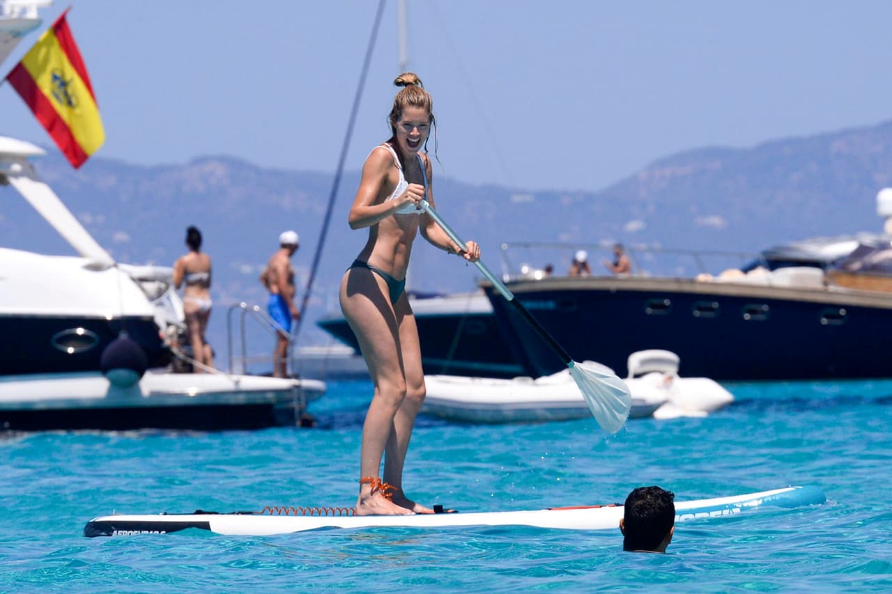 Afortunadamente pudo mantener el equilibrio.