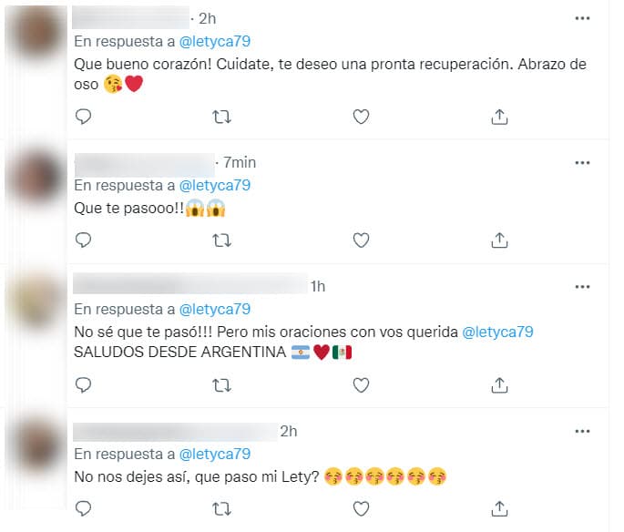 Sus seguidores reaccionaron y le enviaron buenos deseos, pero también se mostraron curiosos por los detalles de lo ocurrido.
<br>