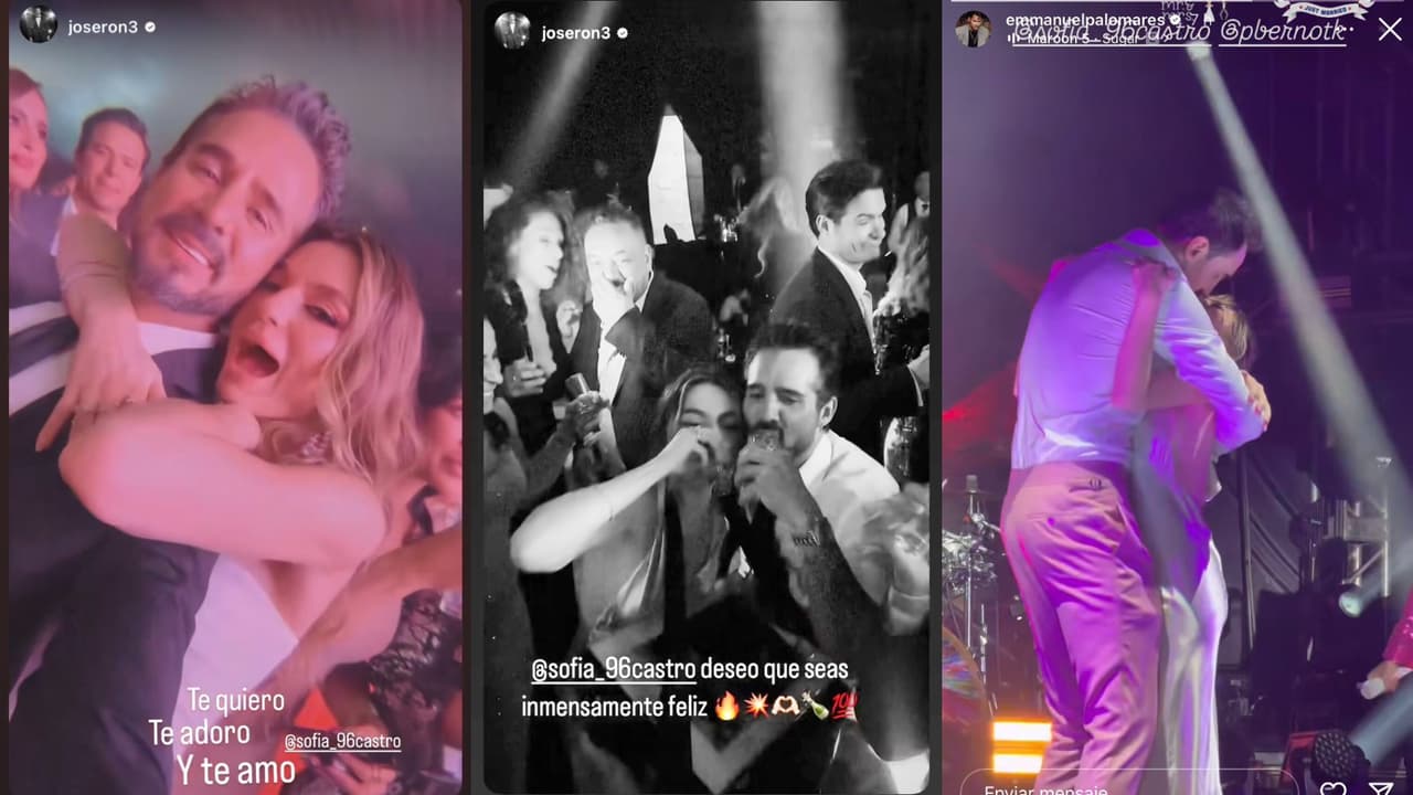 José Ron y Emmanuel Palomares compartieron imágenes de la fiesta de la boda de Sofía castro.